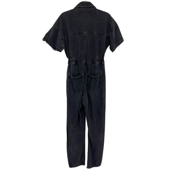 Free People Marci Denim Jumpsuit Iron Washed Black Size XS Utility Coveralls - Picture 7 of 7